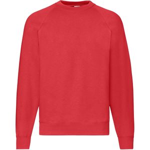 Fruit of the Loom Heren Klassiek 80/20 Raglan Sweatshirt (Rood)