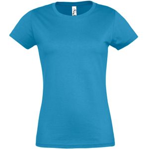 SOLS Dames/dames Imperial Heavy Short Sleeve T-Shirt (Aqua)