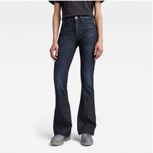 G-Star RAW 3301 high waist flared jeans met biologisch katoen dark blue denim
