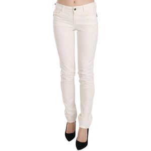 Cavalli Women's White Cotton Low Waist Skinny Denim Pants Jeans