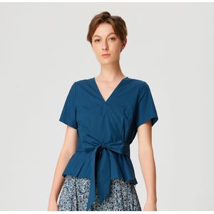 Peplum top met brede strikje