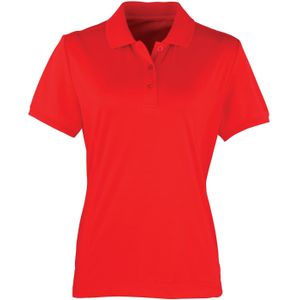 Premier Dames/dames Coolchecker korte mouw Pique Polo T-Shirt (Aardbeienrood)