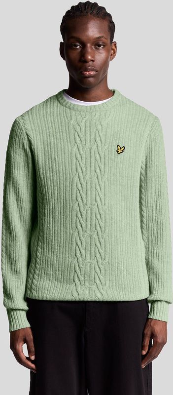 Lyle & Scott geribbelde kabeltrui - blauw