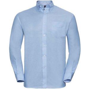 Russell Collection Heren Oxford Formeel Overhemd Met Lange Mouwen (Oxford Blauw)