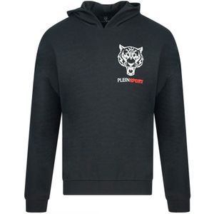 Plein Sport Block Tiger-logo op de borst Zwarte hoodie