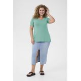 T-shirt - Teal blue - A-shape - Korte Mouwen