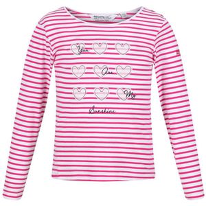 Regatta Kinderen/Kinderen Clarabee Gestreept T-shirt met lange mouwen (Roze Fusie)
