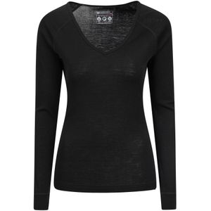 Mountain Warehouse Dames/Dames Merino Wol V Hals Top (Zwart)