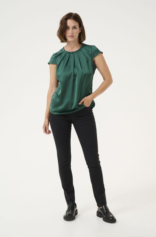 Blouse met korte mouwen Regular fit Aventurine CC dark green