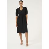 Kaffe - KA Veneda - Jurk - Zwart - Knielengte - V-hals