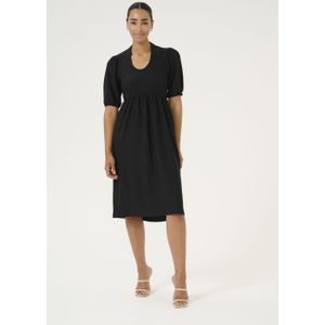 Kaffe - KA Veneda - Jurk - Zwart - Knielengte - V-hals