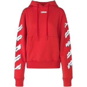 Off-White - Airport Tape Diag - Hoodie - Rood
