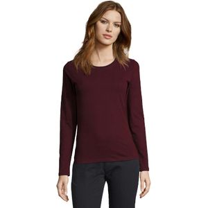 SOLS Dames/Dames Imperial T-shirt met lange mouwen (Ossenbloed)