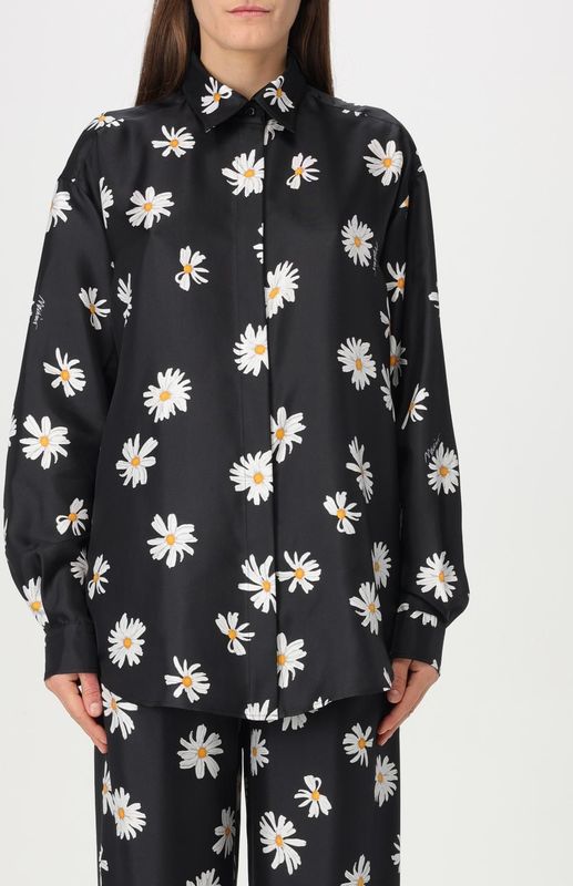 Moschino, Dames, Blouses & Shirts, Zwart, Maat: XS Zijde,
