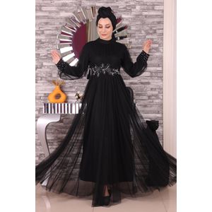 JurkParel Kant Detail Tule Avondjurk