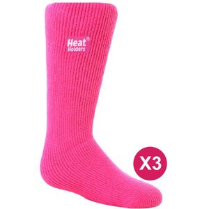 Heat Holders - Set Van 3 Thermo Wintersokken Voor Kinderen - Felroze - Maat 35.5 - 38