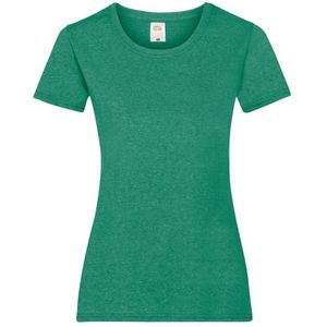 Fruit of the Loom Dames/vrouwen Lady-Fit Valueweight Short Sleeve T-Shirt (Pak van 5) (Retro Heide Groen)