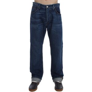 Acht Heren Blue Wash Katoenen Baggy Loose Fit Jeans