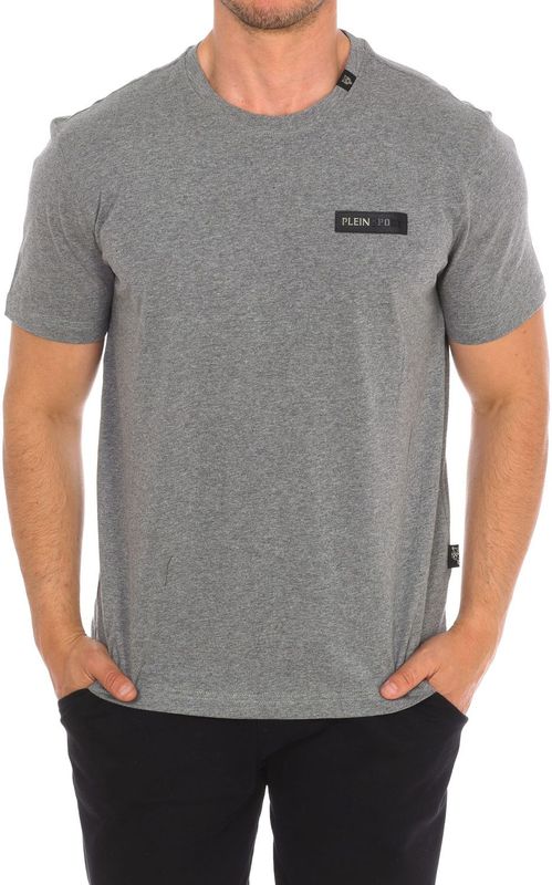 Plein Sport - T-shirt - Grijs - Katoen - Korte Mouw met Merkprint
