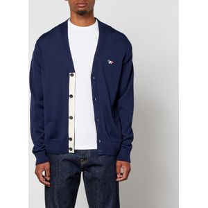 Heren Maison Kitsune Tricolour Fox Patch Classic Vest in Navy