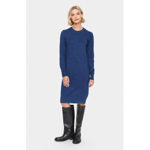 Saint Tropez - Mila SZ Dress - Gebreide Dagjurk - Blauw - Titan Melange