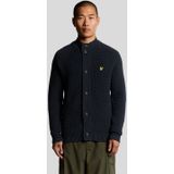 Lyle & Scott katoenen wafelgebreide cardigan - marineblauw