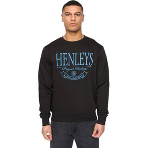Henleys Heren Henbank Ronde Hals Sweatshirt (Zwart)