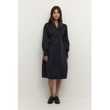 CULTURE - Antoinett - Jurk - Zwart - Katoen - Knielengte