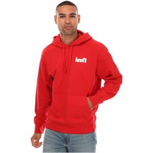 Heren Levis Relaxed Graphic Poster Hoody in Rood