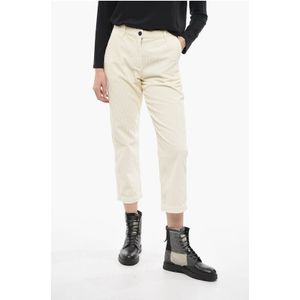 Corduroy broek met wijde pijpen in het wit