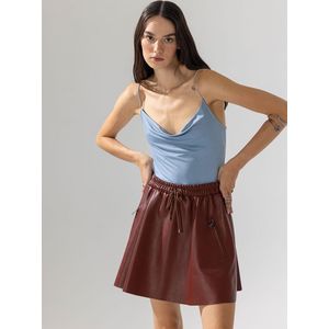 Touwriem met kanten kraag