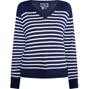 Dreimaster Gebreide trui Dames marine wit