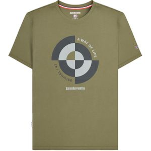 Lambretta Heren Target Quadrant T-Shirt (Khaki Groen)