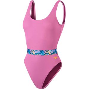 Speedo Dames/Dames Eendelig Zwempak met Riem aan U-rug (Roze)