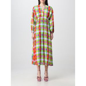 Gingham Midi-jurk Met V-hals