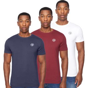 Henleys Heren Calyer T-Shirt (Set van 3) (Veelkleurig)