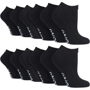 IOMI - 12 paar Gedempte Diabetische Trainersokken - Zwart