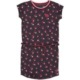 Quapi Girls Jurk Maaike Met Panterprint Donkergrijs/donkerroze - Maat 5-6J / 110-116cm