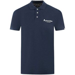 Aquascutum Unisex Volwassen Londen Classic Polo Shirt (Marineblauw)