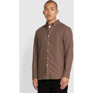 Heren Farah Brewer Slim-Fit overhemd in Taupe