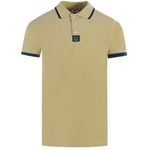 Aquascutum Branded Shoulder Tipped Beige Polo Shirt