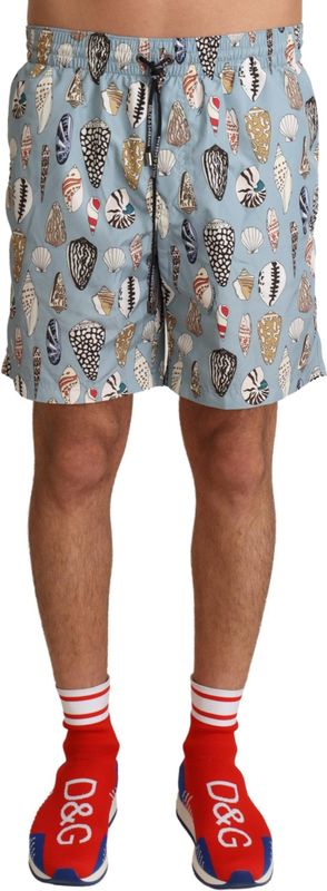 Dolce & Gabbana Heren Blauwe Zeeschelp Strandkleding Zwemkleding Shorts