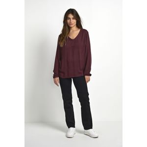 KAFFE - Amber - Damesblouse - Lange Mouwen - V-hals - 100% Viscose