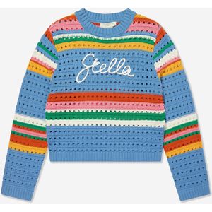 Meisjes Gestreepte Logo Trui in Meerkleurig
