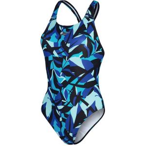 Women's Speedo Club Training Powerback Swimsuit In Black Blue - Maat 36