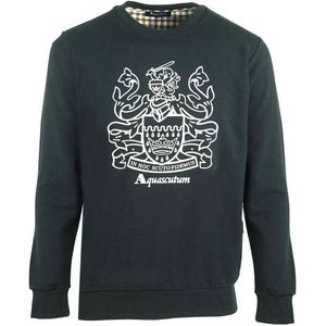 Aquascutum Heren Crest Crew Neck Sweatshirt (Zwart)