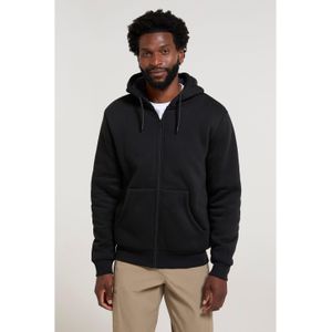 Mountain Warehouse Heren Dalton Borg gevoerde Full Zip Hoodie (Zwart)