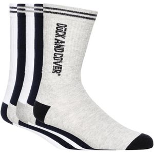 Duck and Cover Heren Juble Sportsokken (Set van 5) (Wit/Grijs/Zwart)