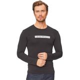Emporio Armani - Aansluitende Top met Lange Mouwen - Zwart - Katoen
