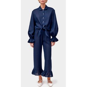 Damesslaappak Rumba Linnen in Navy